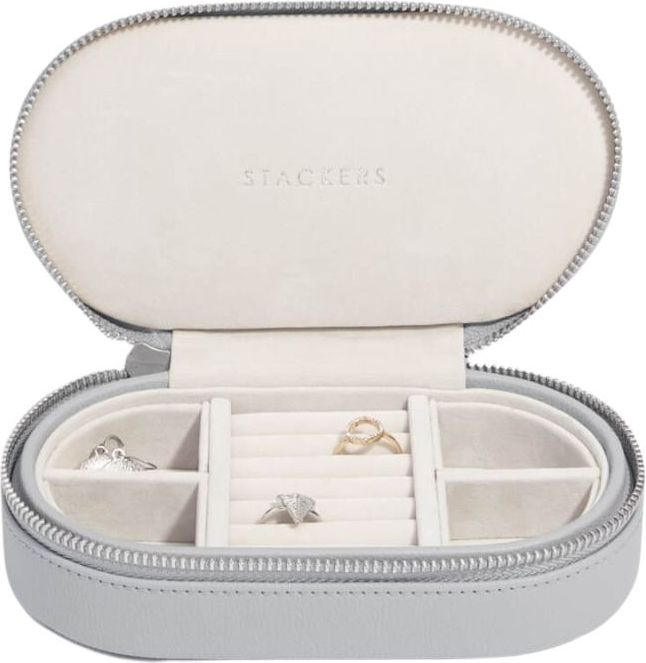 Stackers Travel Schmuck-Reisekästchen oval Steingrau