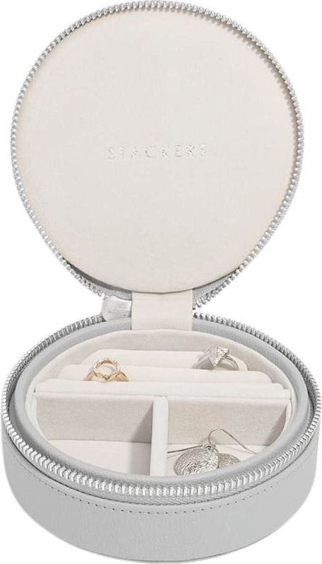 Stackers Travel Schmuck-Reisekästchen rund Steingrau