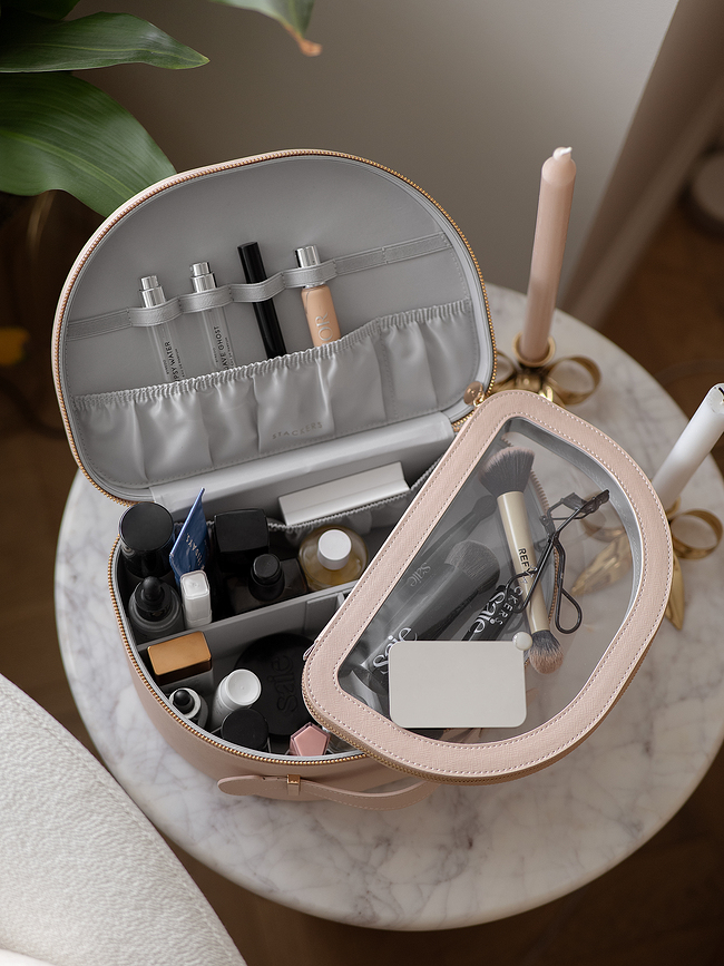 Stackers Trousse de Toilette avec poignée, rose clair, Set 2 pièces