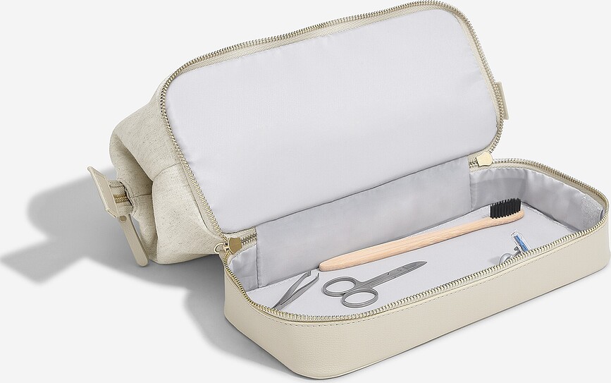Stackers Trousse, en lin, beige clair