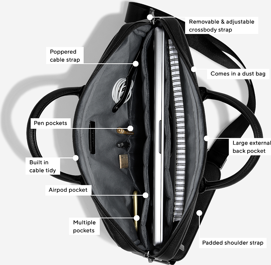 Stackers Τσάντα Laptop, 16 ιντσών, μαύρη