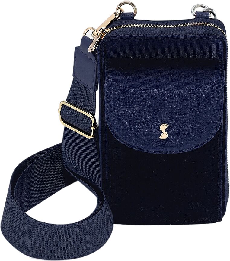 Stackers Velvet Schultertasche mini marineblau