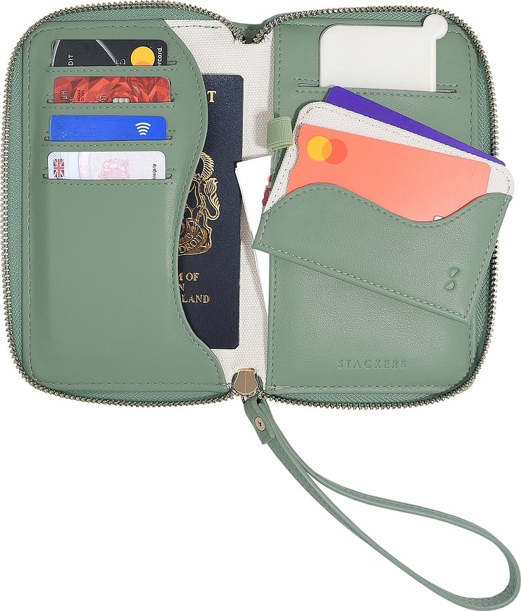Stackers Wave Novčanik ženski s etuijem za kartice i ogledalom kremasto-zeleni