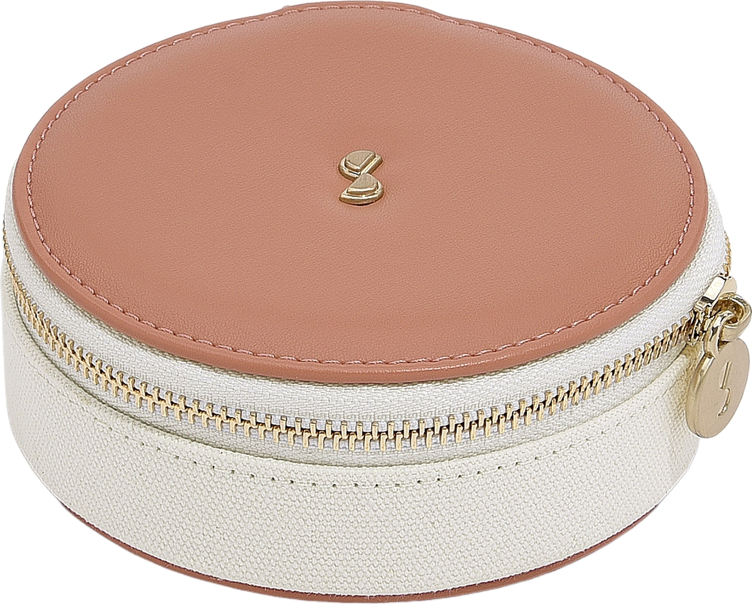 Stackers Wave Schmuck-Reisekästchen rund creme-pfirsichfarben