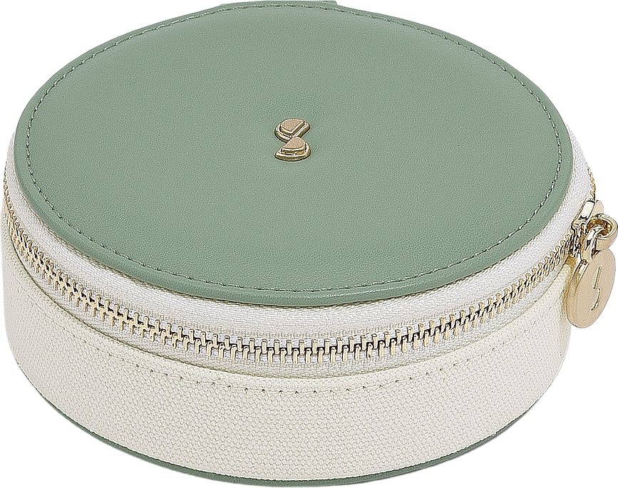 Stackers Wave Travel jewellery box round creamy-green