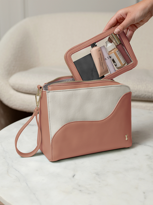 Stackers Wave Trousse de Toilette avec miroir, crème et pêche