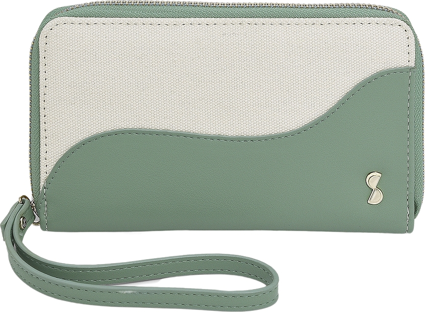 Stackers Wave Ženska denarnica, s etuijem za kartice in ogledalom, kremno-breskova