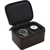 Stackers Wristwatch travel case two-chamber brown