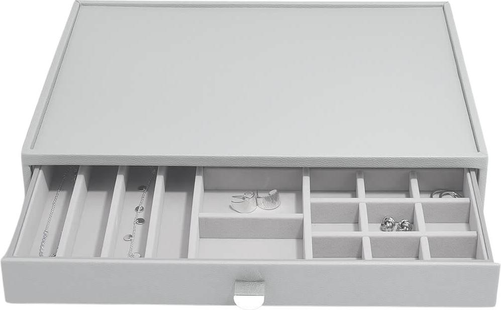 Szkatułka na biżuterię Stackers 19 komorowa supersize kamienna szarość z szufladą