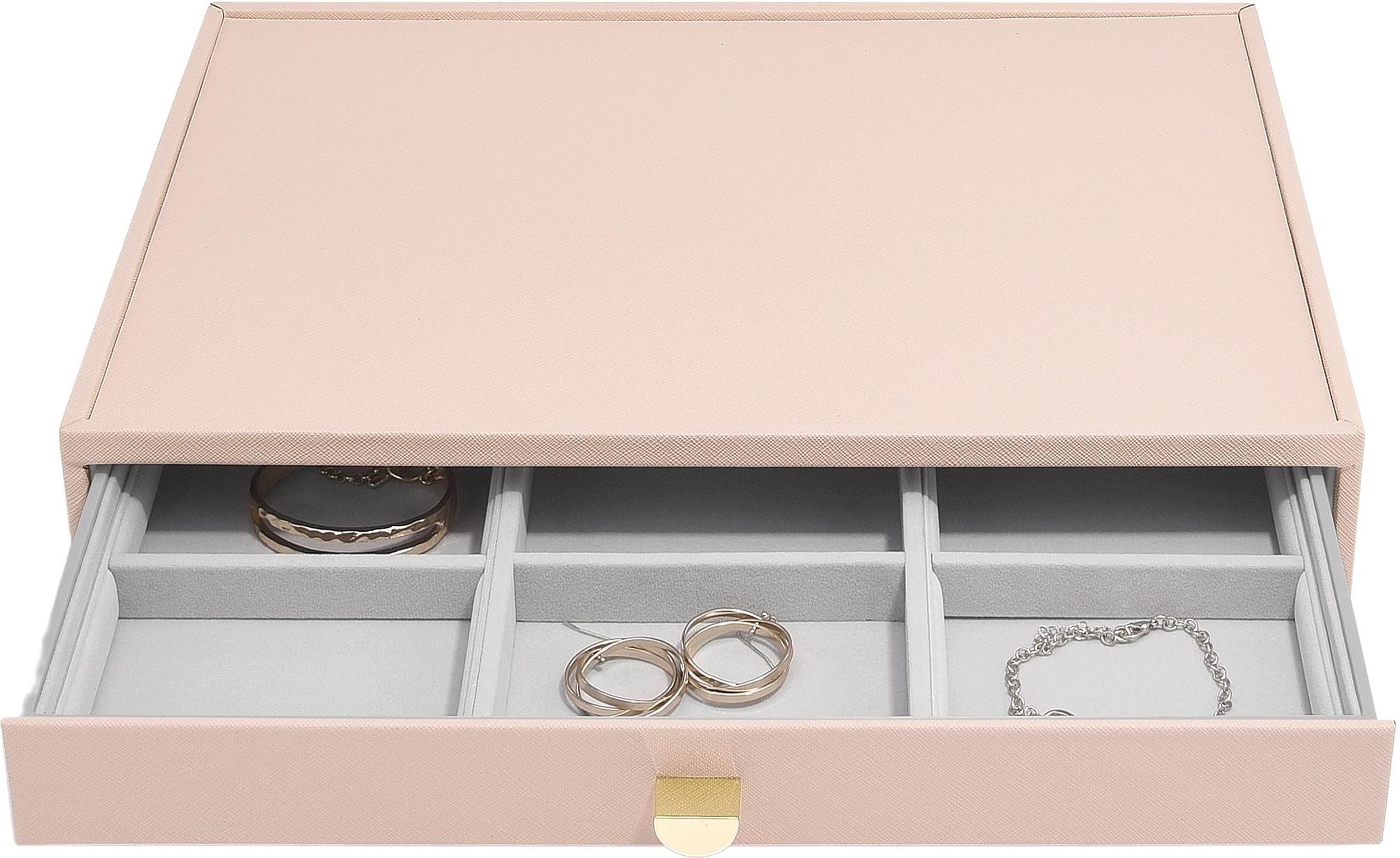 Szkatułka na biżuterię Stackers 9 komorowa supersize różowa z szufladą