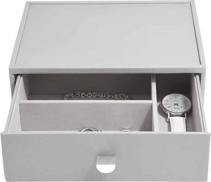 Szkatułka na biżuterię Stackers classic kamienna szarość z szufladą