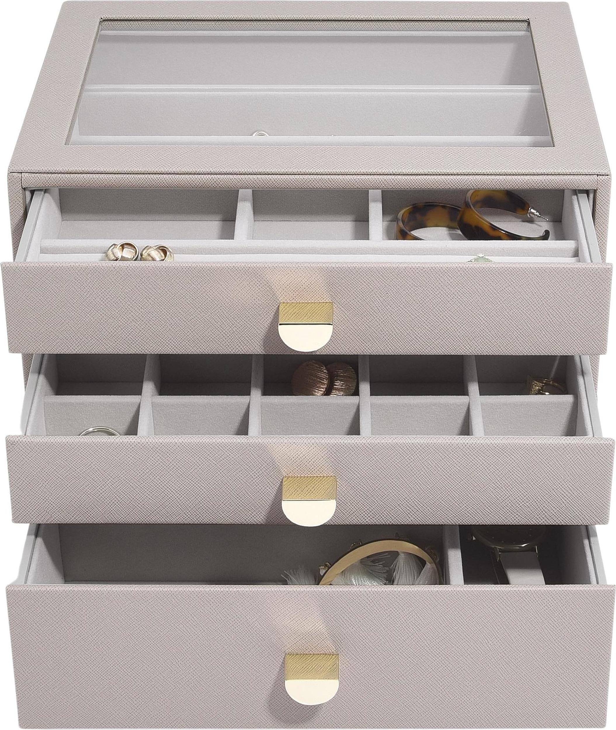 Szkatułka na biżuterię Stackers classic taupe z 3 szufladami