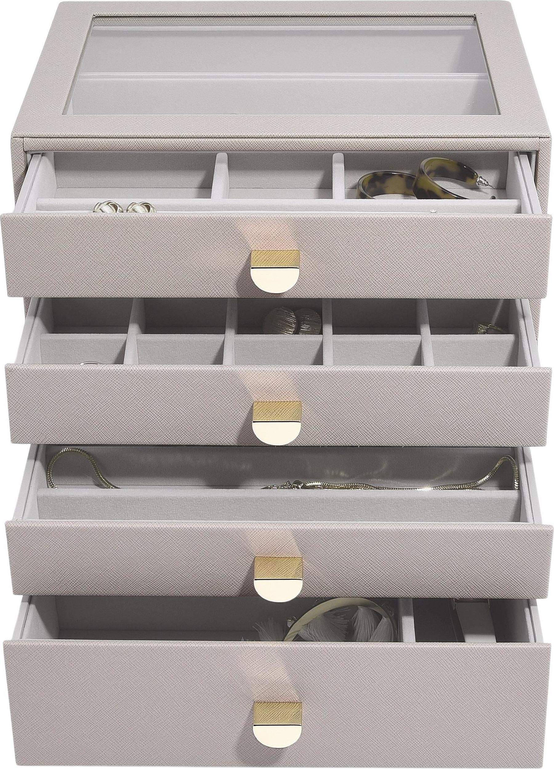 Szkatułka na biżuterię Stackers classic taupe z 4 szufladami