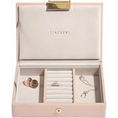 Szkatułka na biżuterię Stackers mini różowo-szampańska z pokrywką