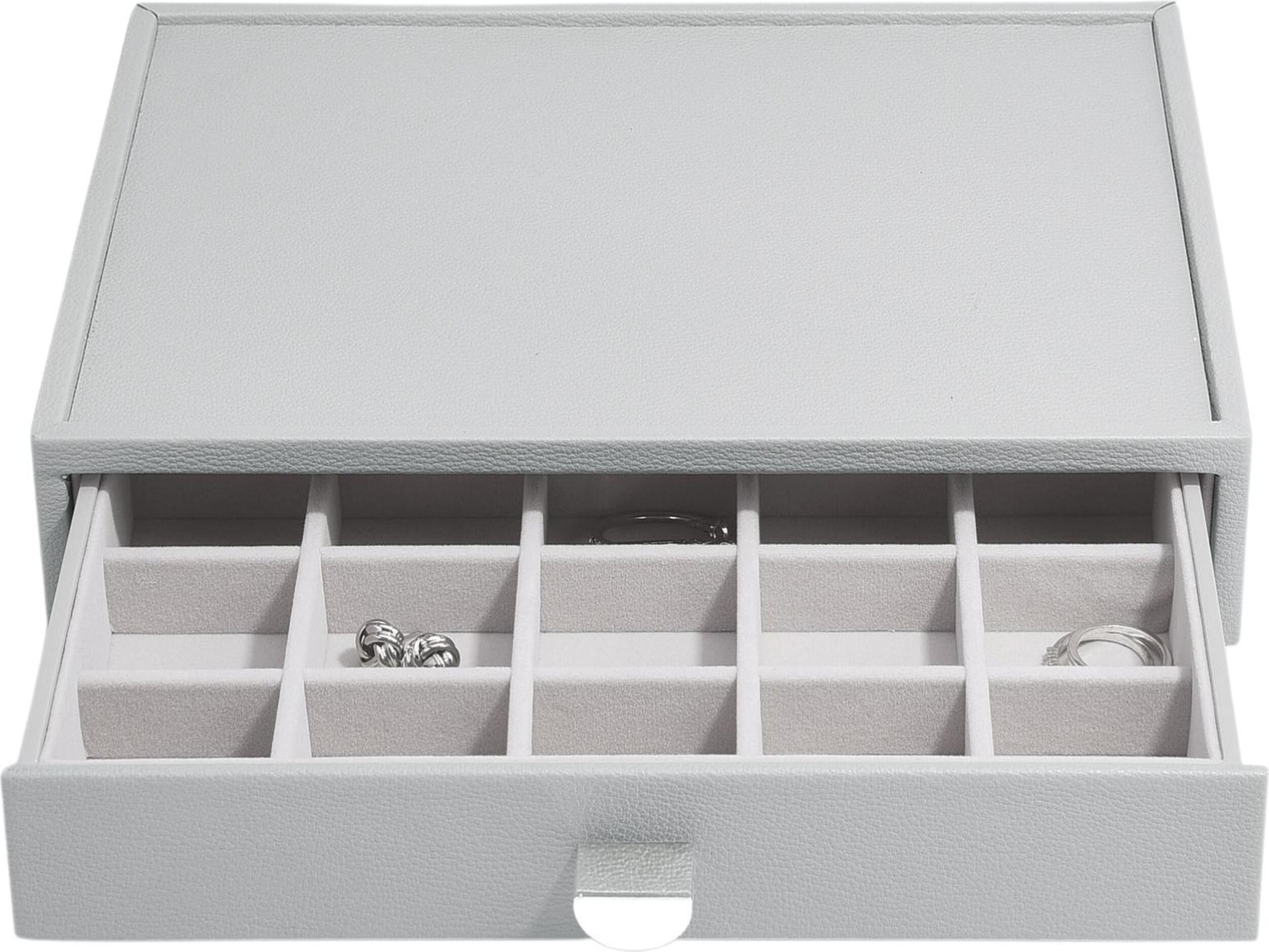 Szkatułka na biżuterię Stackers Pebble 15 komorowa classic kamienna szarość z szufladą