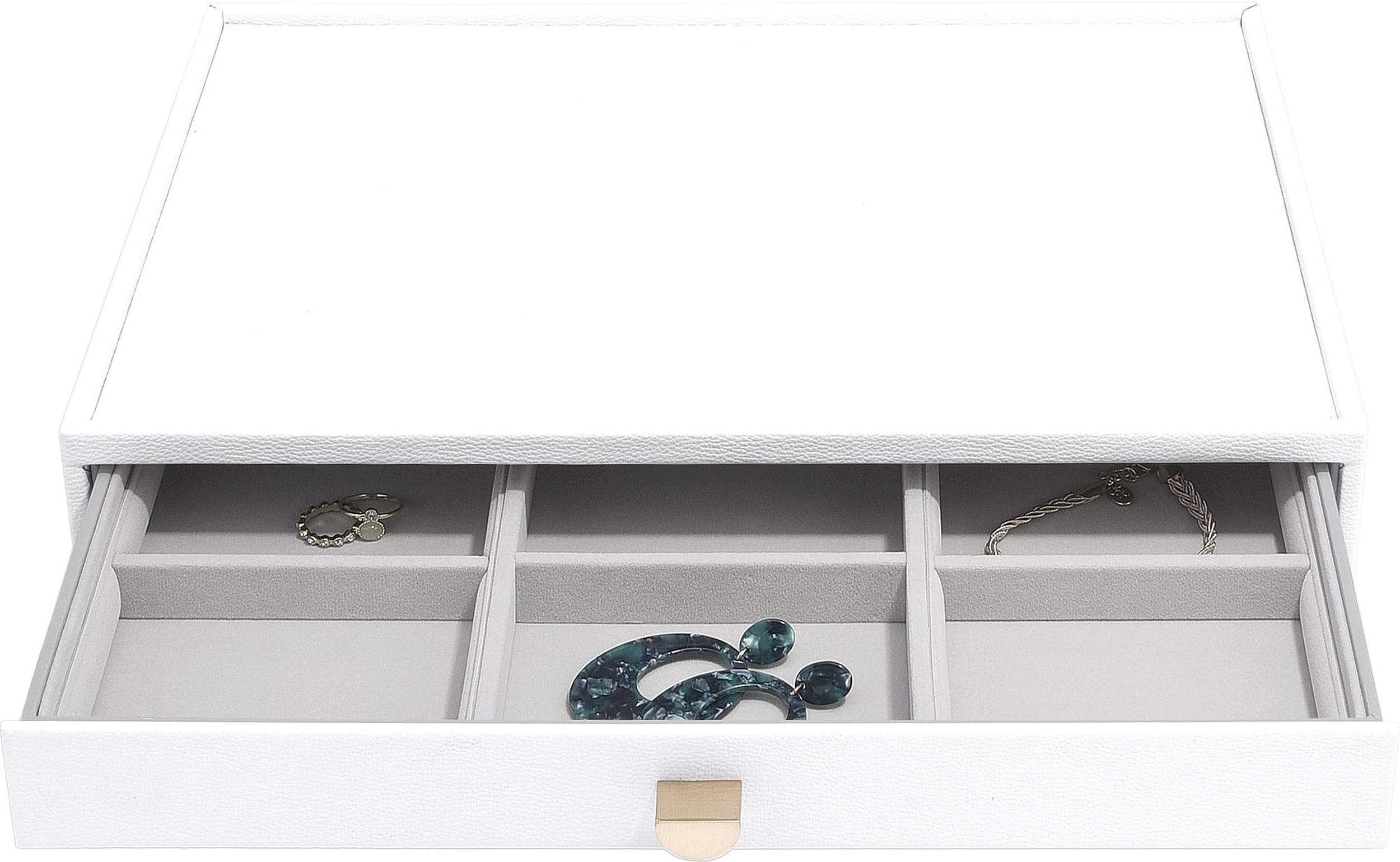 Szkatułka na biżuterię Stackers Pebble 9 komorowa supersize biała z szufladą