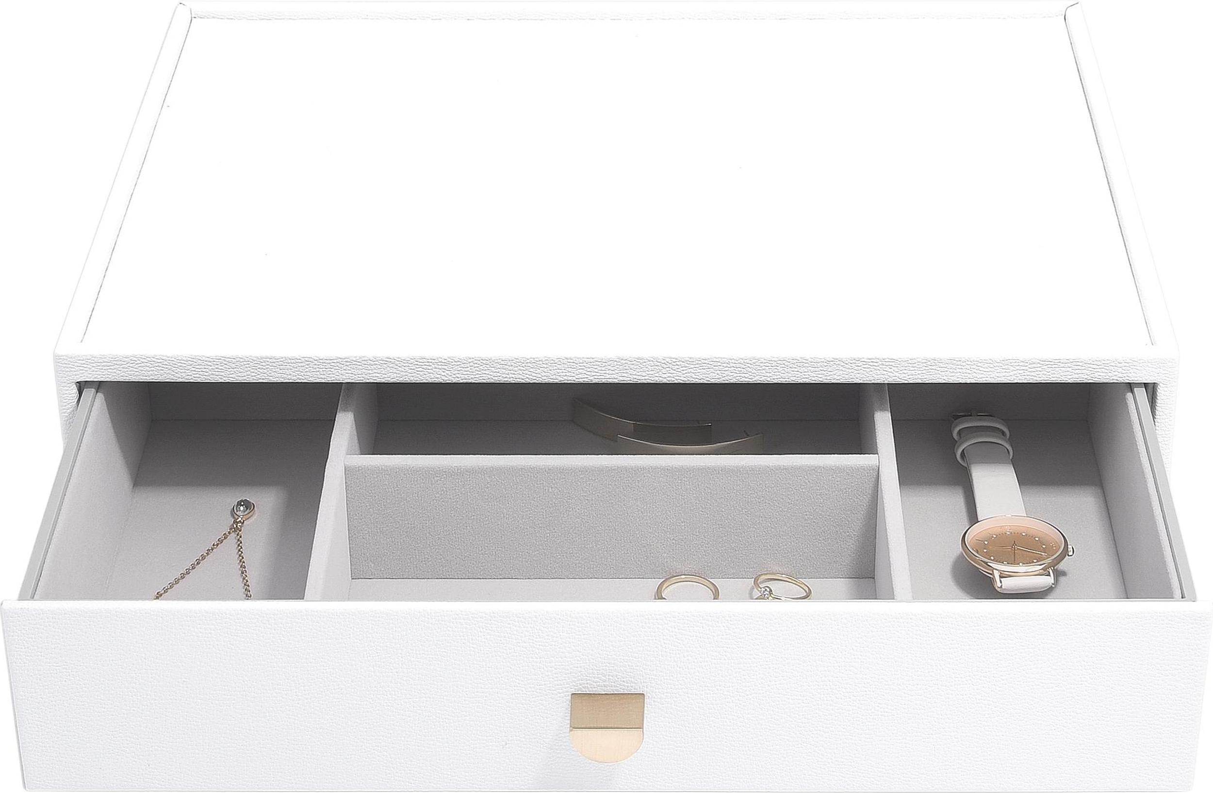 Szkatułka na biżuterię Stackers Pebble głęboka supersize biała z szufladą