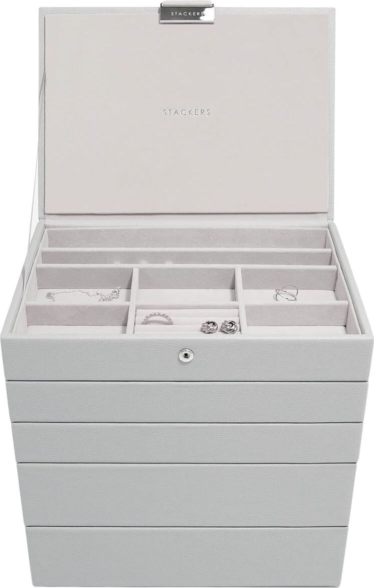 Szkatułka na biżuterię Stackers pięcioelementowa classic kamienna szarość