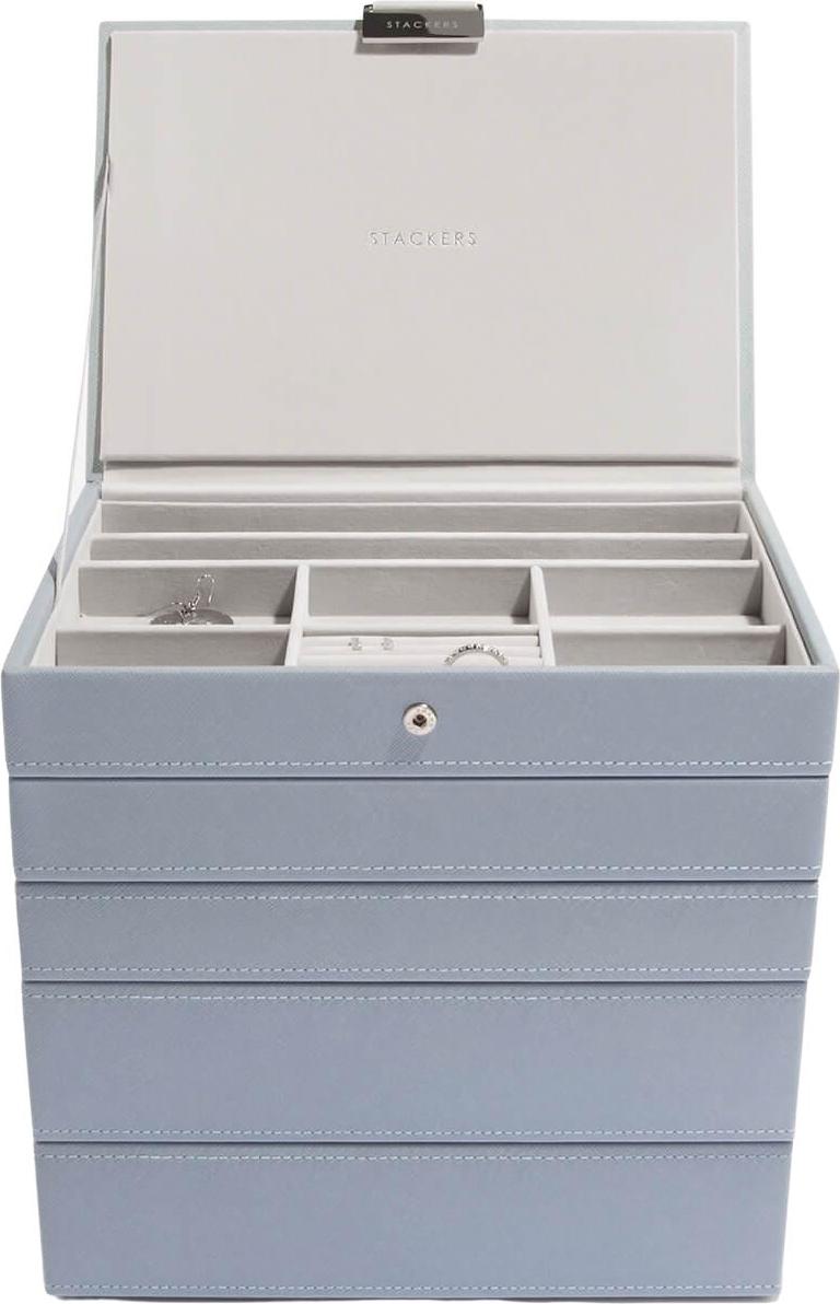 Szkatułka na biżuterię Stackers pięcioelementowa classic szaroniebieska