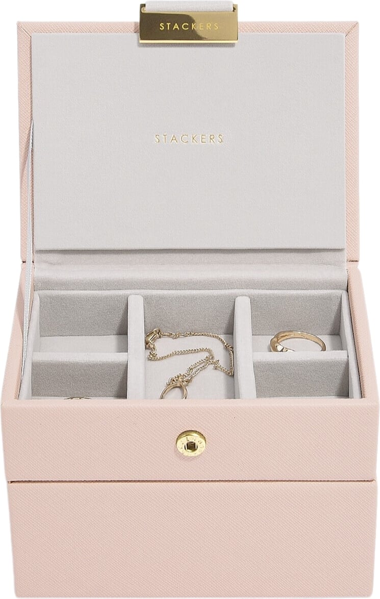 Szkatułka na biżuterię Stackers podwójna micro różowa
