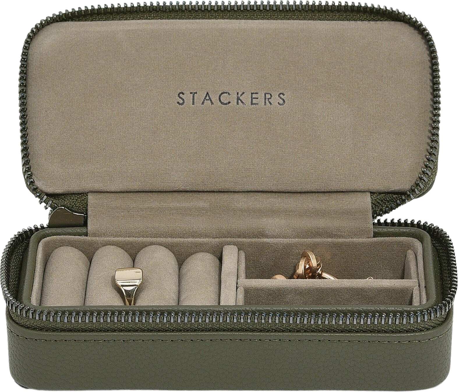 Travel Medium Stackers Schmuck-Reisekästchen olivenfarben