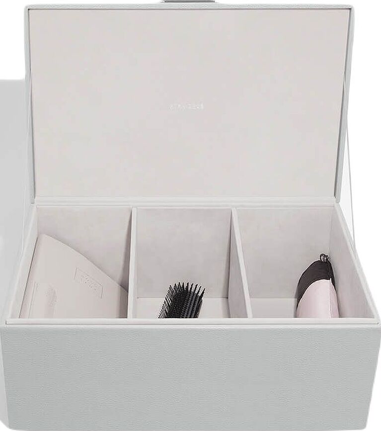Uzglabāšanas kaste Stackers Pebble 3 nodalījumu akmens pelēka krāsa