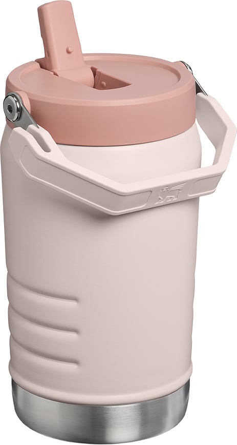 Bidon termic cu mâner IceFlow Flip Straw Rose Quartz 1,18 l, galben