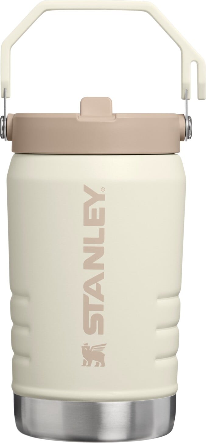 IceFlow Flip Straw Thermosflasche mit Griff, Cream, 1,18 l