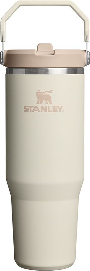 IceFlow Thermal Mug with Handle and Straw, Cream, 890 ml