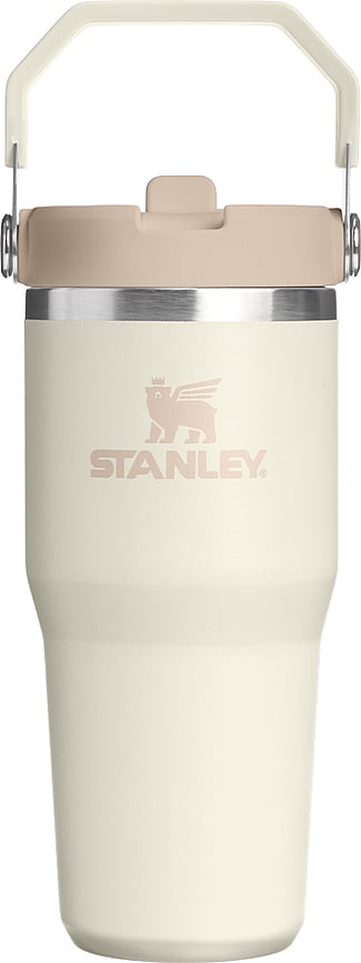 Mug isotherme Iceflow avec anse et paille, Cream, 410 ml