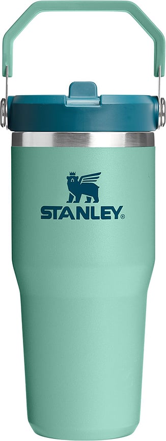 Mug isotherme IceFlow Spring Green avec anse et paille 410 ml