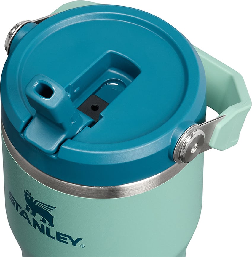 Mug isotherme IceFlow Spring Green avec anse et paille 410 ml