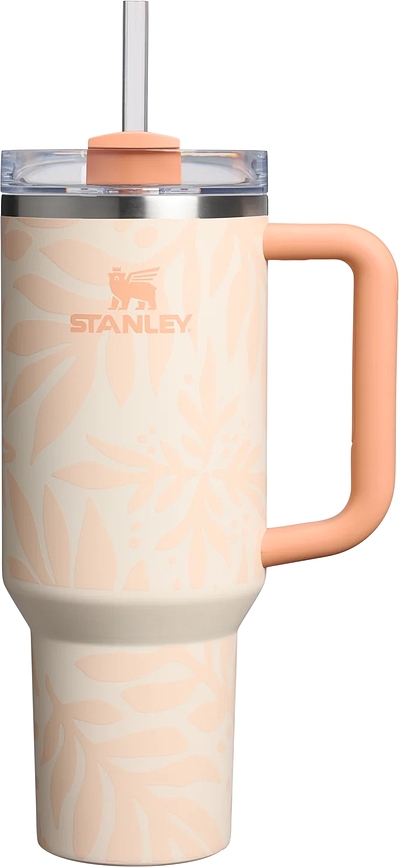 Quencher H2.0 Flowstate Apricot Palms Tumbler Isotherme avec paille, 1,18 L