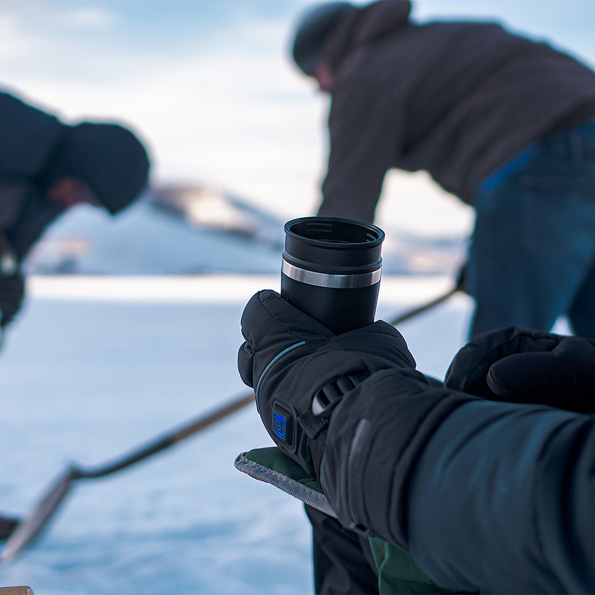 Taza térmica Adventure, 230 ml, azul, con asa
