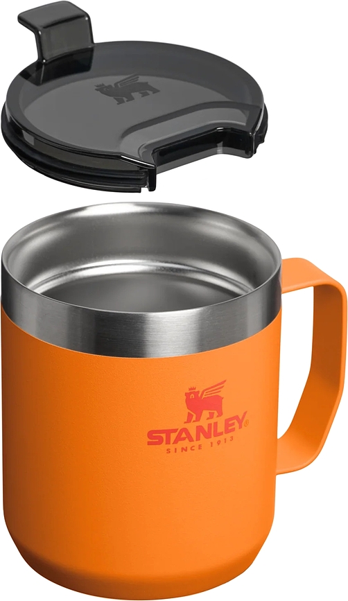 Taza térmica Legendary Classic Camp, 350 ml, crema brillante, con asa