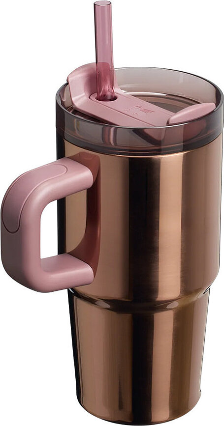 Tazza termica con cannuccia Quencher H2.0 Flowstate Polished Rose Gold 600 ml