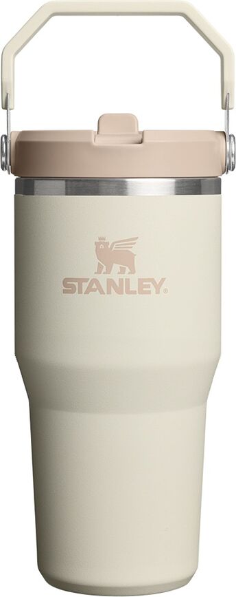 Tazza termica IceFlow con manico e cannuccia, Cream, 590 ml