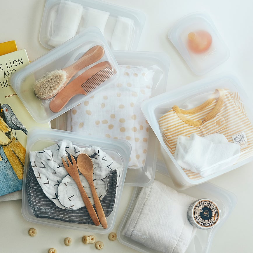 Bolsa de silicona Stasher, para snacks, transparente