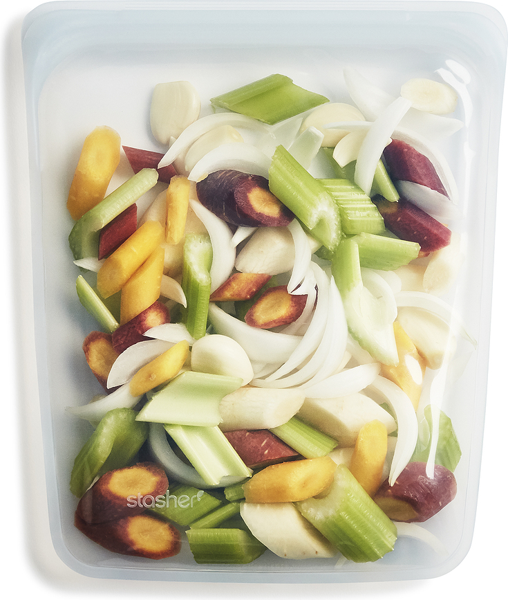 Bolsa de silicona Stasher, 1,9 L, transparente