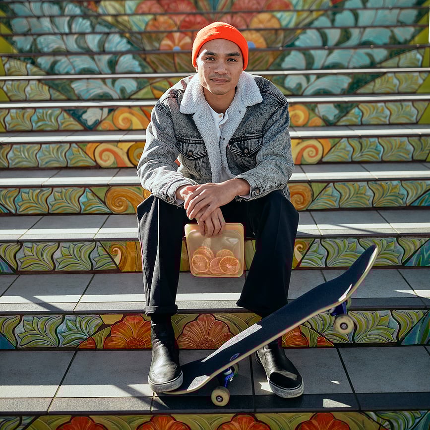 Bolsa de silicona Stasher Rainbow, para sándwiches, lavanda