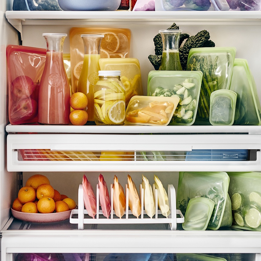 Stasher Stand Up Mid Rainbow Vrećica za hranu 1.5 L silikonska ružičasta