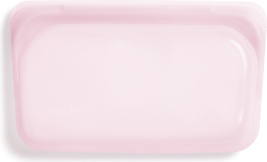 Torebka silikonowa na przekąski Stasher Rainbow różowa