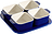 Cuencos cuadrados Staub, 500 ml, azules, con base, Set de 5 piezas