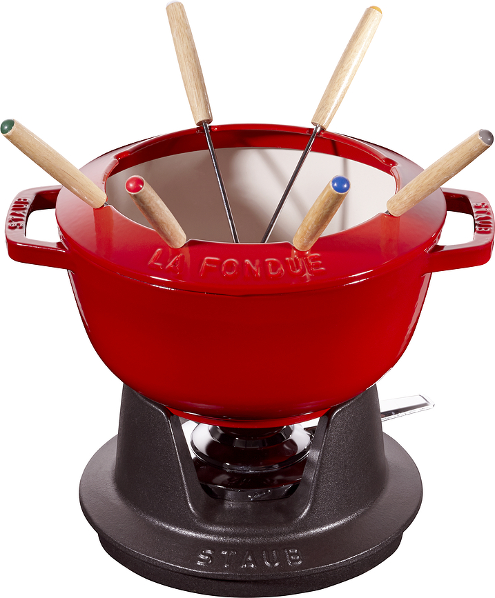Fondu rinkinys Staub raudonos spalvos 20 cm 10 komp.