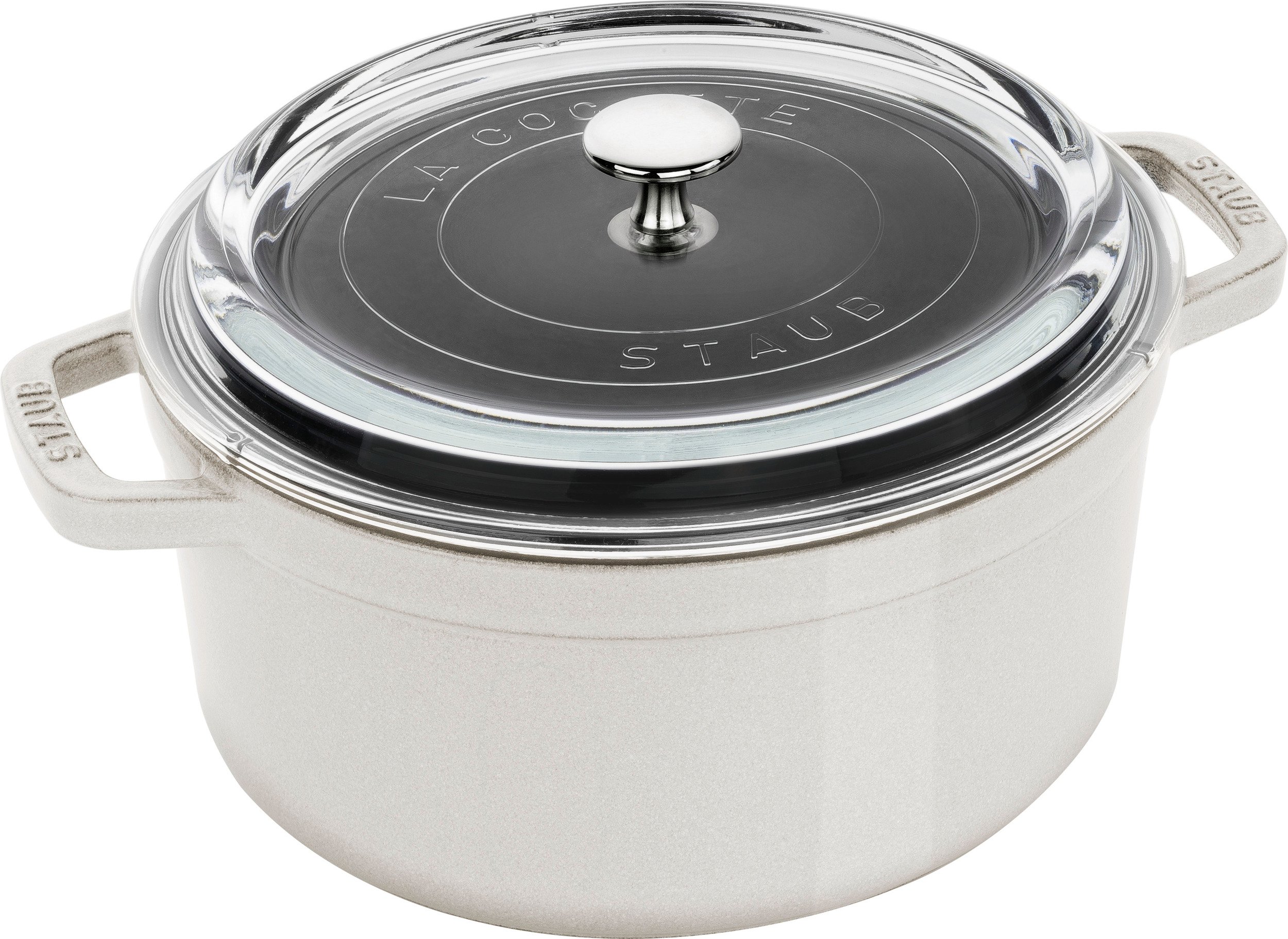 Garnek La Cocotte 3,8 l biała trufla ze szklaną pokrywką