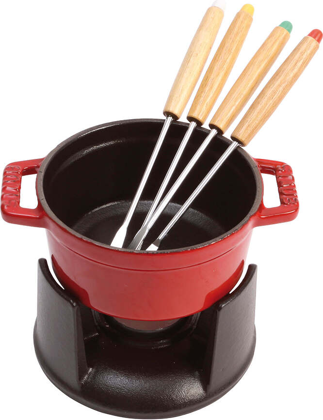Set de Fondue Staub, 10 cm, negro, 8 piezas