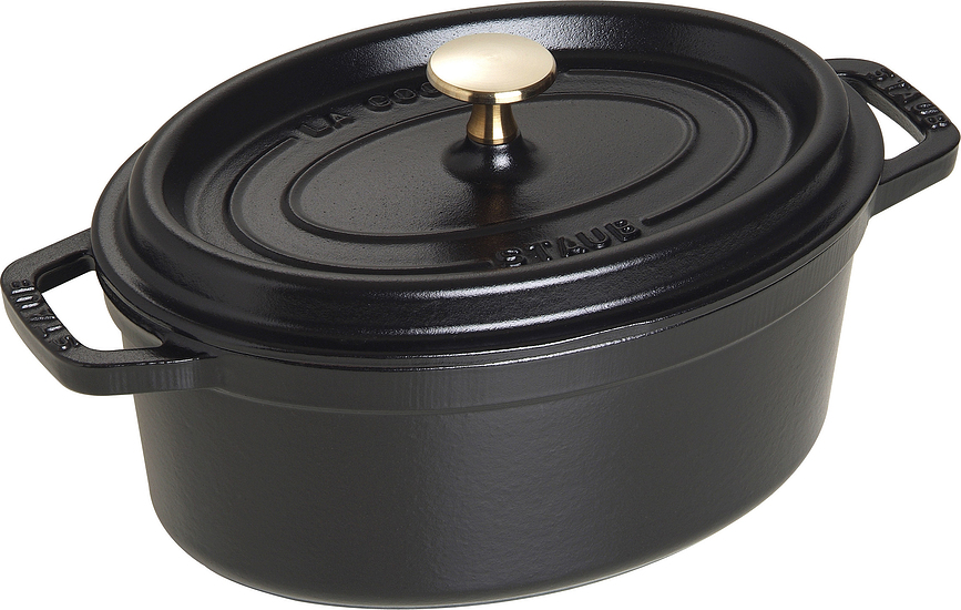 La Cocotte Cooking pot 2,35 l oval black cast iron