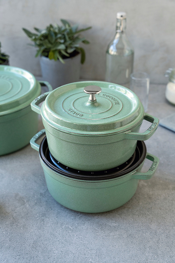 La Cocotte gryde 6,7 l, mint, støbejern