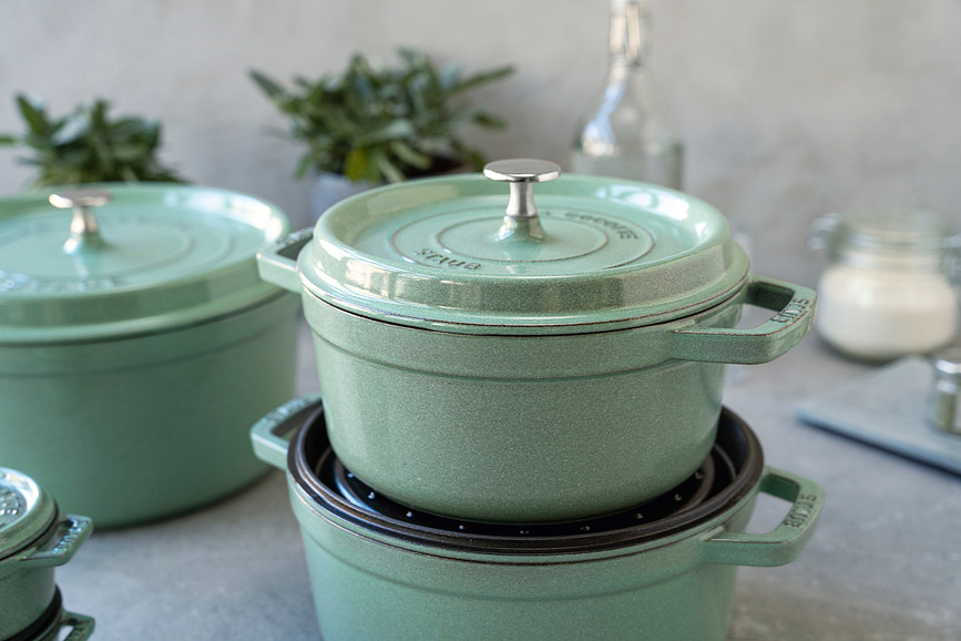La Cocotte gryde 6,7 l, mint, støbejern