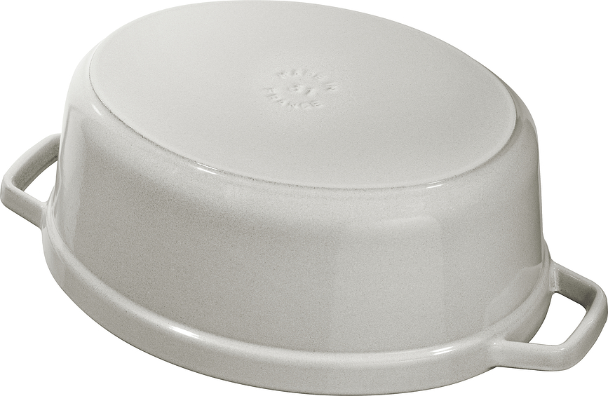 La Cocotte gryde oval 5,5 l, grøn, støbejern